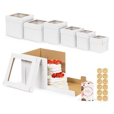 ISO9001 認定 結婚式や誕生日用のカスタムケーキボックス 10x10x5 20x20x8