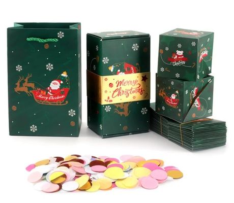 優雅な紙包装箱 オーダーメイド ブティック クリスマス ギフト スクラップブック 驚き爆弾