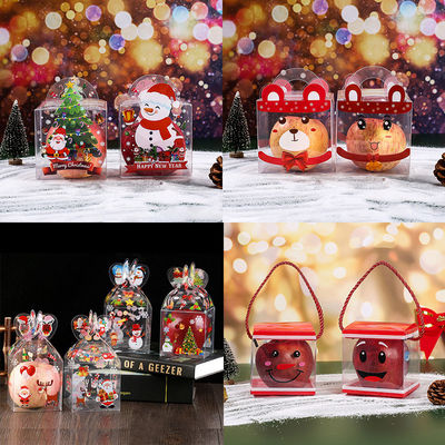 透明なPET折りたたむキャンディアップルボックス プレゼントのカスタマイズされたクリスマスパッケージ