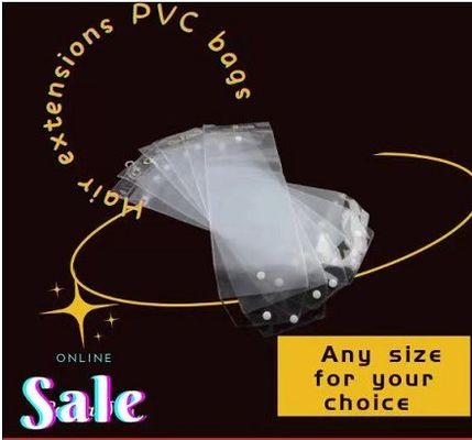 透明なPvcバッグ ヘアエクステンション ロゴ付きプラスチックパッケージ化粧品用にカスタマイズされた