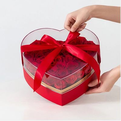 バレンタインデーと母親の日 プレゼント 硬い箱付き オーダーメイド 心形の花箱