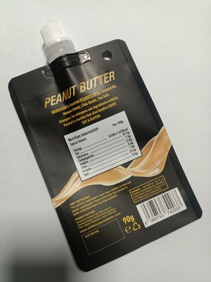 トマトソースの包装 スプウットポーチ CPE PET VA PE素材とアルミニウムラミネートフィルム