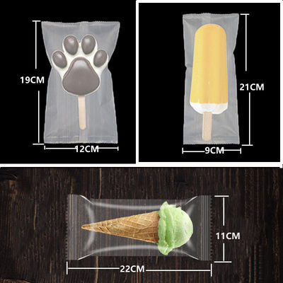 透明な冷凍アイスクリームのためのカスタム印刷熱密封プラスチックアイスパッケージ