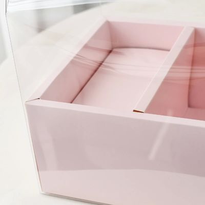 DIY 透明な花ケーキボックス PVC 結婚式 クリスマス 誕生日 ギフト 梱包 ハンドル
