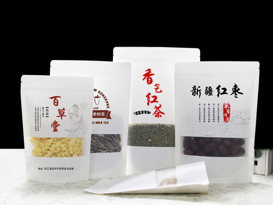 グラバー印刷 透明な窓付き 食品グレードのクラフト紙袋