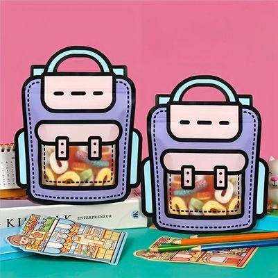 スナックとキャンディーの可愛い漫画形のパッケージングのための窓を開ける自己密閉袋