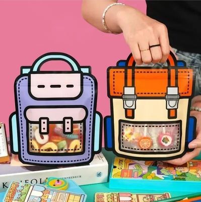 スナックとキャンディーの可愛い漫画形のパッケージングのための窓を開ける自己密閉袋