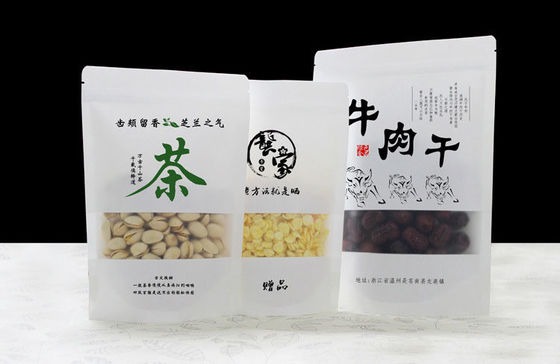 カーフ紙袋 自分のデザインと窓と熱密封とジッパートップ