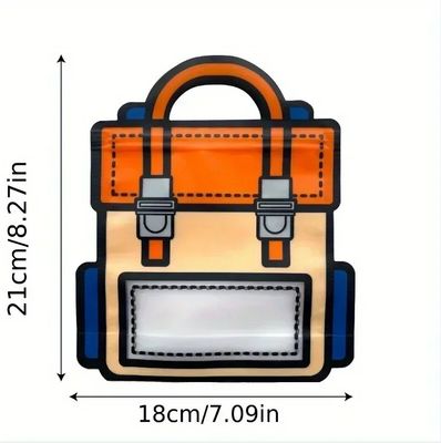 パーソナライズ可能で楽しい 透明な漫画 リサイクルバックパック ザイプ型のプラスチックギフトバッグ