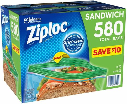 プラスチック PP グラバー印刷 簡単にタブを開ける サンドイッチ LDPE 冷蔵庫 Ziplock バッグ