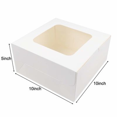カスタムオーダー受付 12 x 12 x 6 インチ 窓付き四角紙ケーキボックス