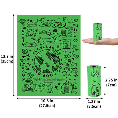ユニット ロール ペット 犬 猫 POP プラスチックゴミ袋 緑と健康材料のために分解可能