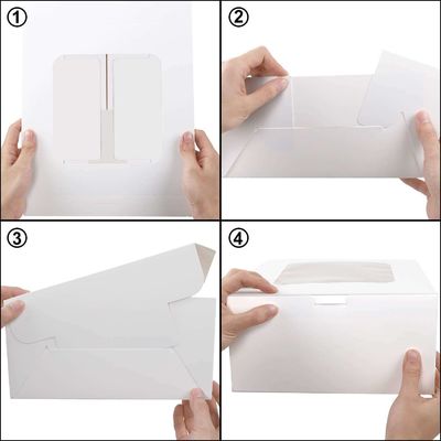 白紙パン箱と窓 方形紙箱 使い捨てケーキ箱