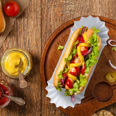 6インチ食品のための使い捨てパック ホワイトフルートサンドイッチ ハンバーガーとアセプティックボックスでより多くの