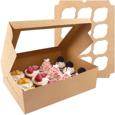 窓包装 パン屋 ケーキボックス 挿入物 12ホール カップケーキホルダー カフト紙