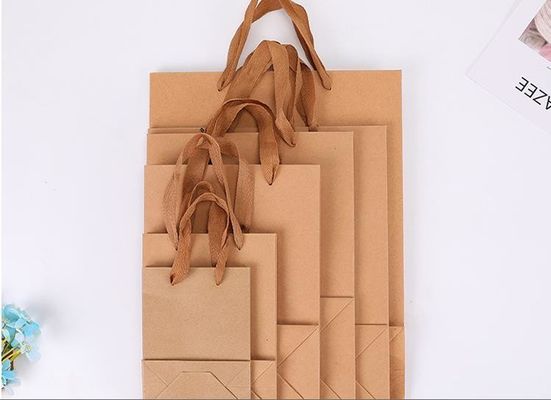 グランプリング 家庭用用品用 リサイクル可能なクラフト紙袋 食料品ショッピング