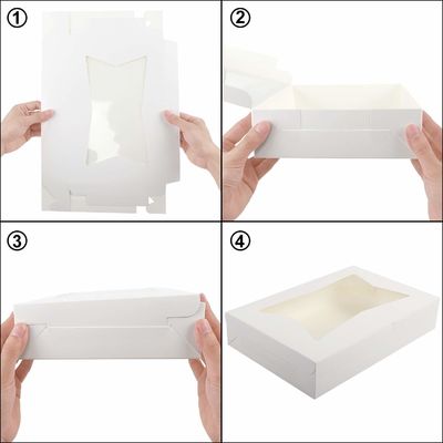 10 12インチ高いチーズケーキ カップケーキ 透明窓の紙パン箱