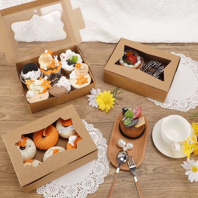 クッキーベーカリーボックス パンケーキマフィン デザートパーティーのお気に入りボックス 窓付きカップケーキ