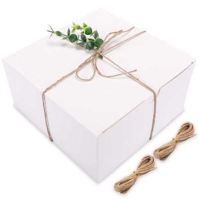 包装素材 白 12 パック 8x8x4 インチ 紙 誕生日 プレゼント 蓋付き