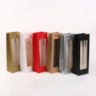 カスタマイズされた色 2層 梱包 クラフト紙 ワインボトル ウィスキー ギフト バッグ ファッション