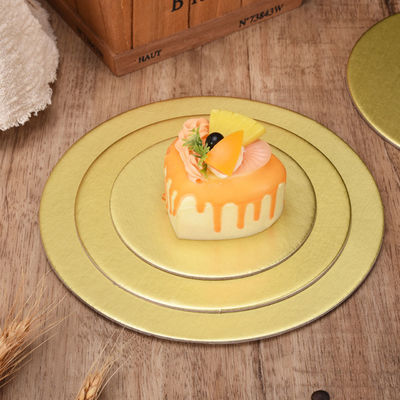 ゴールデンケーキボード カードボード 食品飲料 滑らかなケーキ ドラム 丸い形 ケーキショップ用