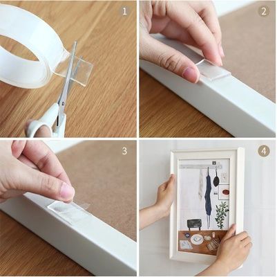 カーペットとドアシール用 3 メートル 再利用可能な透明の双面接着ナノテープ